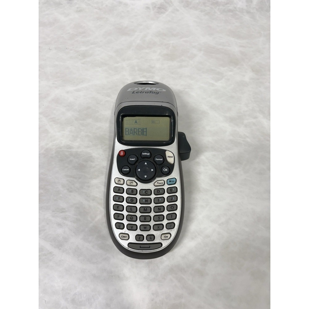 Dymo LetraTag Handheld Label Maker Silver Tested Works‎ Needs Four AA Batteries